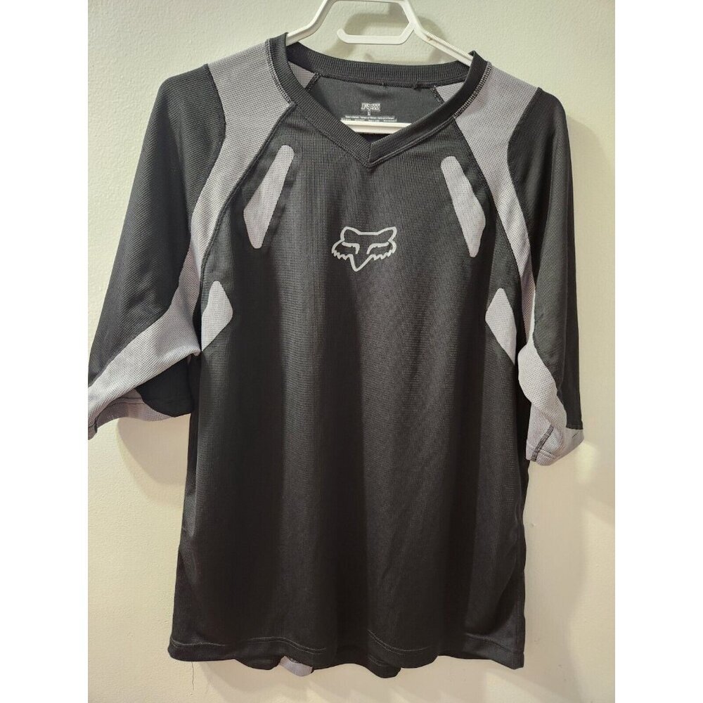Fox T-Shirt Black Grey Large 100% Polyester